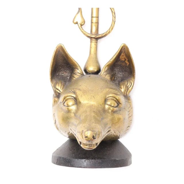 Metal English Brass and Iron Fox Head Door Stop by Peerage, 1920s For Sale - Image 7 of 11