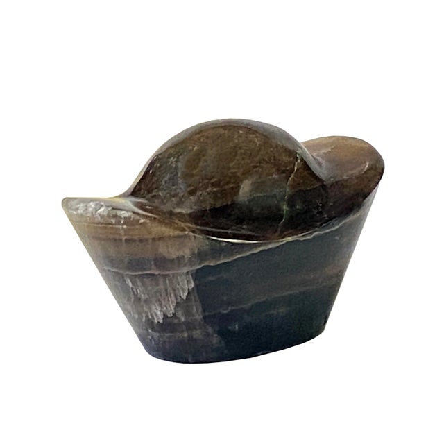 Figurative Smoke Quartz Gray Brown Color Fengshui Ingot Display Figure For Sale - Image 3 of 6