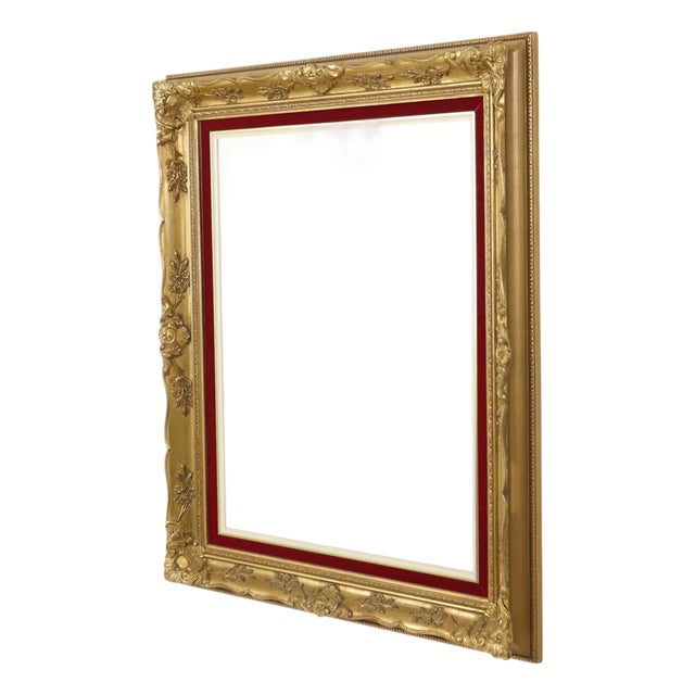 Vintage Baroque Style Gilded and Red Velvet Frame For Sale