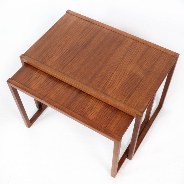 Danish Teak Nesting Tables, 1960s, Set of 2 For Sale - Image 4 of 16