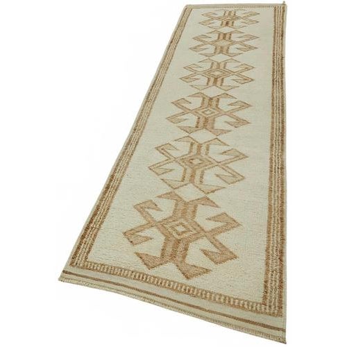 Boho Chic Beige Bohemian Runner Rug For Sale - Image 3 of 7