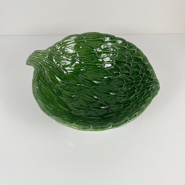 Vintage Green Artichoke Leaf Salad Bowls, 1970s, Set of 7 For Sale - Image 15 of 18