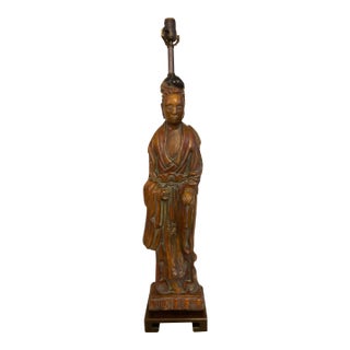1940s Hollywood Regency Goddess Quan Yin Lamp For Sale