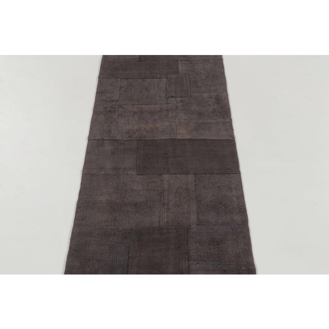 Rug & Kilim Vintage Turkish Runner With Mauve & Black Patchwork in Bold Design - Rug & Kilim For Sale - Image 4 of 9