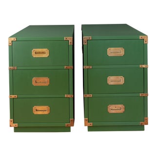 Green Thomasville Campaign Nightstands Custom Painted For Sale