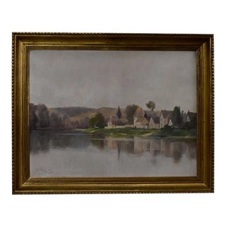 A. Delahogue, Gold Framed Canvas Painting, 1892 For Sale
