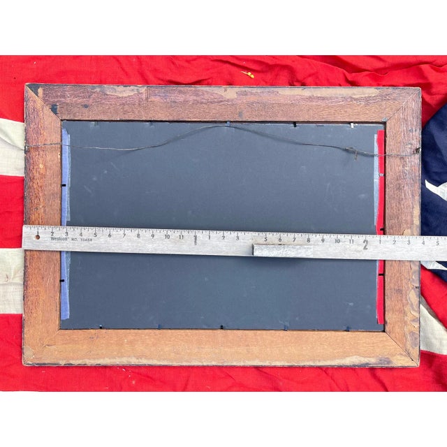 Textile Authentic Antique American Flag Bunting Roosevelt Campaign Cotton Period Oak Frame For Sale - Image 7 of 8