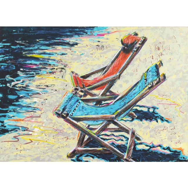 'Chairs on the Bay' by Margie Dickson, 1990; California Woman Artist For Sale