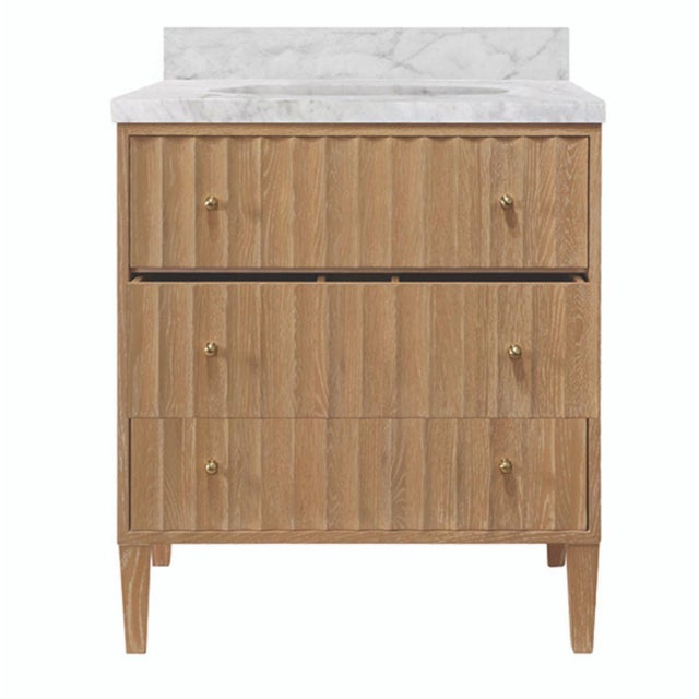Odin Ceruse Oak Vanity With Marble Top For Sale In Memphis - Image 6 of 6