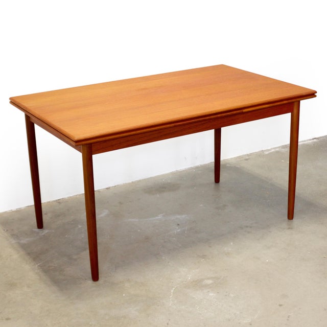 Danish Teak Draw Leaf Dining Table For Sale - Image 4 of 13