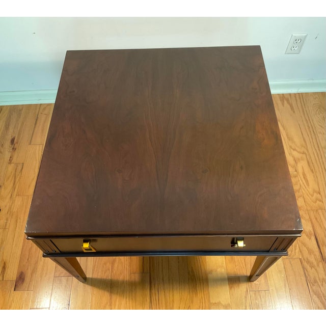 1960s Baker Furniture Mid-Century Modern Rosewood Side End Table With Drawer For Sale - Image 9 of 12