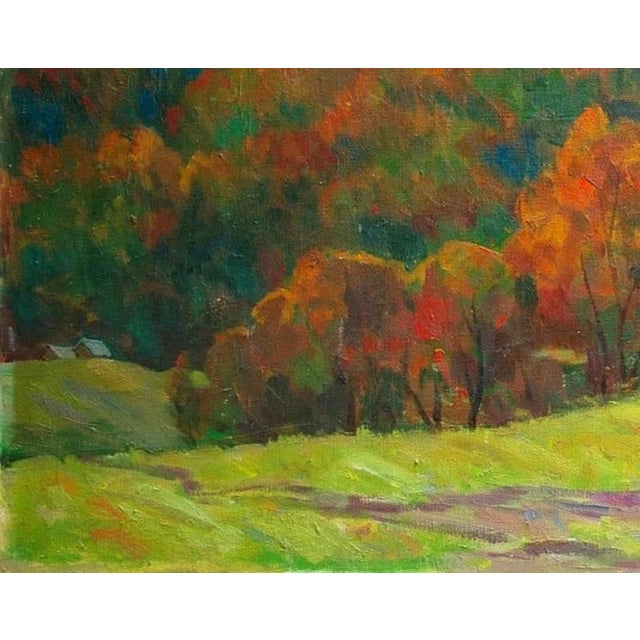 Mountain Landscape Antique Oil Painting Original Soviet Art Ukrainian Artist Artamonov a.m. 80-100 1966 For Sale - Image 4 of 6