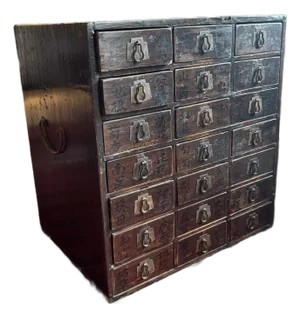 Antique Chinese Apothecary Cabinet | Hand-Labeled Drawers | Rich Patina [Cw]