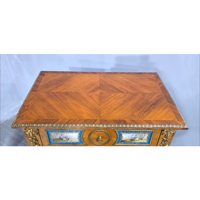 Small Satinwood and Sevres Plaque Cabinet, 1880 For Sale - Image 11 of 14