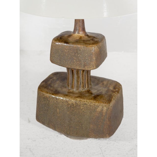 Brown Large Ceramic Table Lamp by Kaiser Leuchten, 1970s For Sale - Image 8 of 11