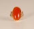 Vintage 14K Yellow Gold Statement Ring with Carnelian Agate Stone Cabochon Cut and White Gold Accent For Sale - Image 11 of 14