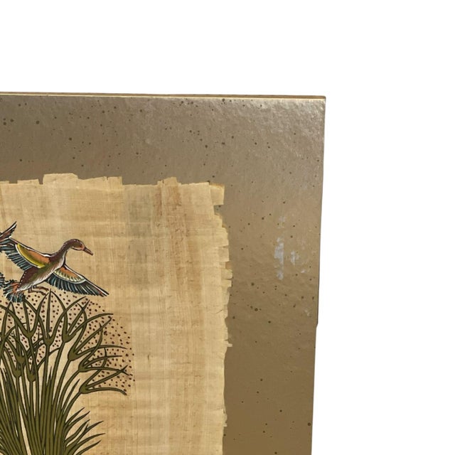 Signed Bird and Botanical Artwork With Metallic Gold-Tone Backing. For Sale In Seattle - Image 6 of 10
