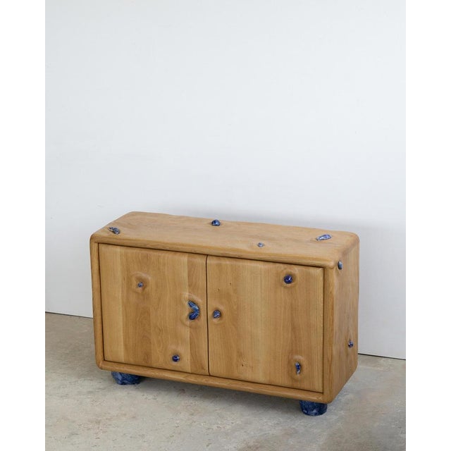 White Oak and Glazed Ceramic Credenza by Alexander Knysch For Sale - Image 9 of 12