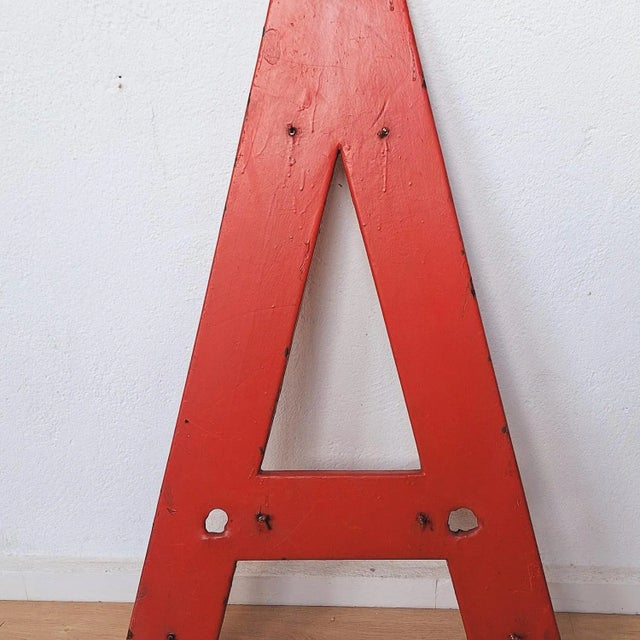 Large Vintage Letter in Metal, 1950s, in Good conditions. Designed 1950 to 1959