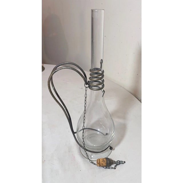 Antique 1800s Handmade Bronze Hand Blown Glass Wine Claret Decanter Egypt Snake For Sale In New York - Image 6 of 12