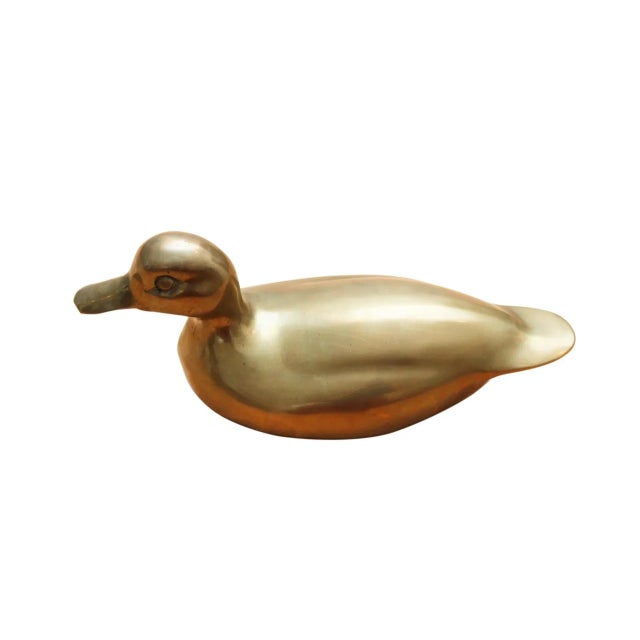 Rustic Ornamental Brass Duck For Sale - Image 3 of 7