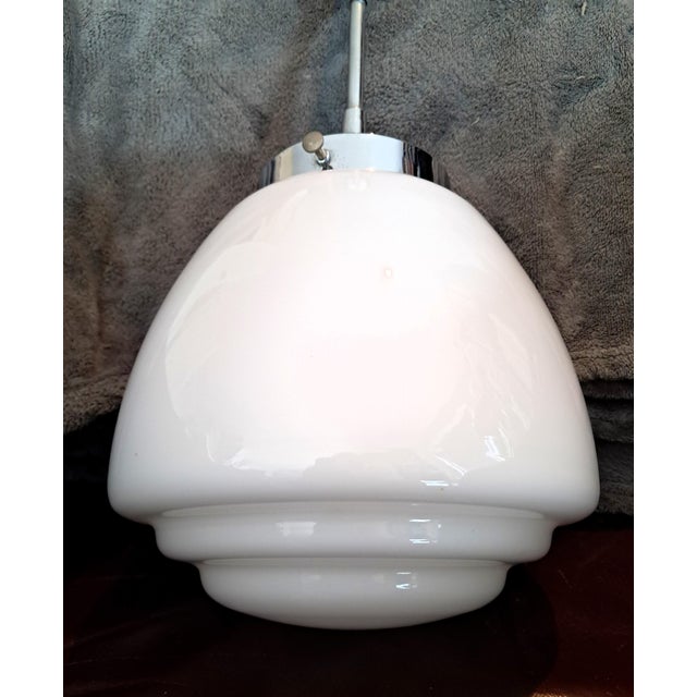 Art Deco Opaline Pendant Light, 1930s For Sale - Image 11 of 11