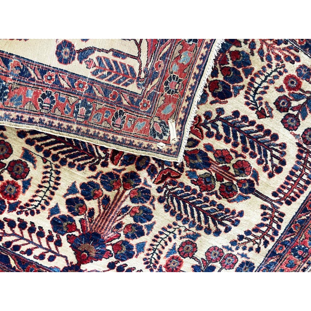 Textile Antique Persian Sarouk Mohajeran Rug For Sale - Image 7 of 7