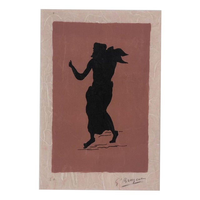 Georges Braque, Personnage Sur Fond Rose, 20th Century, Lithograph For Sale