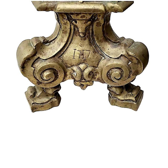 A Pair of Early 18th-Century Brass Altar/Mantel Candle Holders For Sale - Image 11 of 11