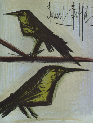 Bernard Buffet Bird Couple Original Lithograph 1967