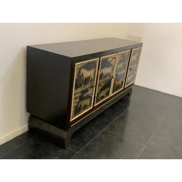 Art Deco Lacquered Figures Sideboard from Lam Lee Group, 1990s For Sale - Image 4 of 9