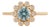 14k Yellow Gold Aquamarine & Diamond Vintage Sunburst Halo Ring Size 8 For Sale