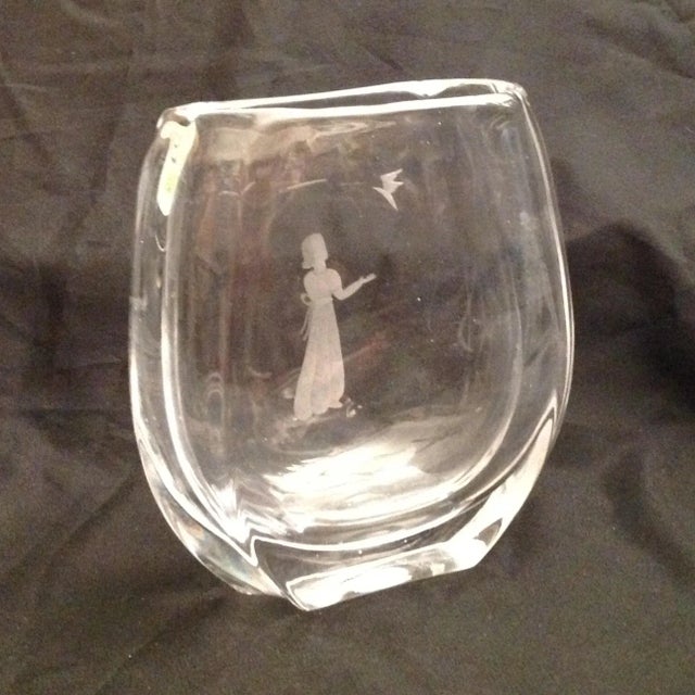 1930s Snow White Swedish Etched Crystal Vase For Sale - Image 9 of 13