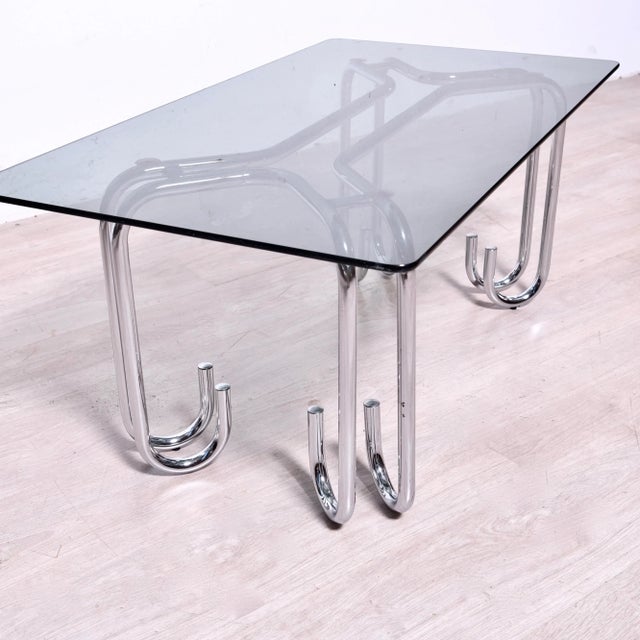 Vintage Coffee Table with Smoked Glass Top, 1970s For Sale - Image 16 of 17