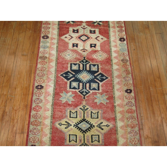 Vintage Soft Red Turkish Runner - 2'10" x 14'2" For Sale - Image 4 of 5