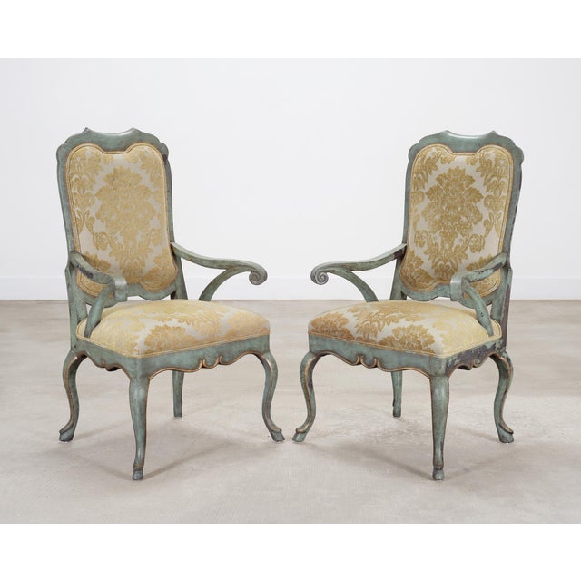 Set of Ten Minton-Spidell Country French Painted Dining Chairs For Sale - Image 15 of 18