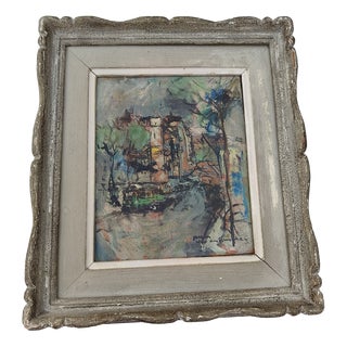 Jacques Van Den Bussche, Landscape Composition, 1930, Oil Painting on Panel, Framed For Sale