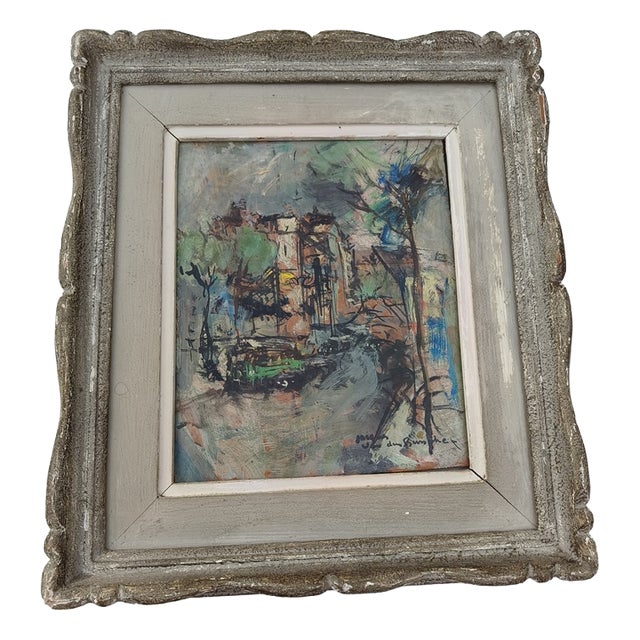 Jacques Van Den Bussche, Landscape Composition, 1930, Oil Painting on Panel, Framed For Sale