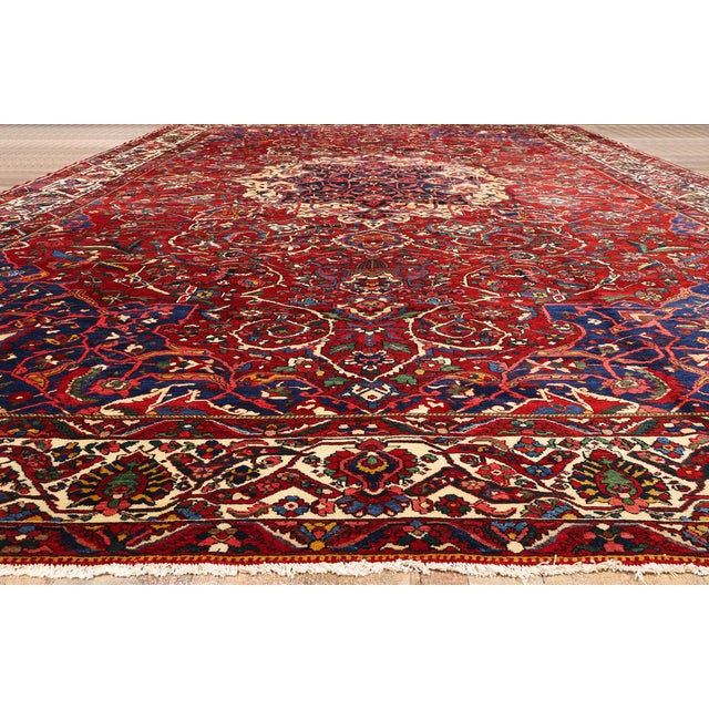 Antique Persian Bakhtiari Rug, 14'06 X 23'00 For Sale - Image 9 of 10