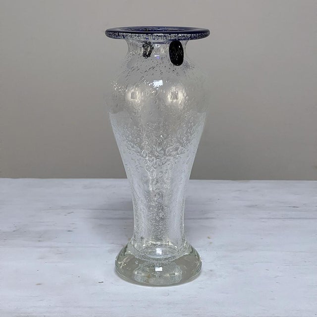 Mid 20th Century Mid-Century Hand-Blown Glass Flower Vase For Sale - Image 5 of 18