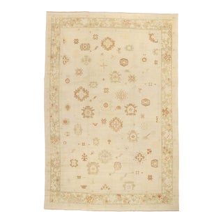 Vintage Modern Turkish Oushak Rug - 10'09 X 15'00 For Sale