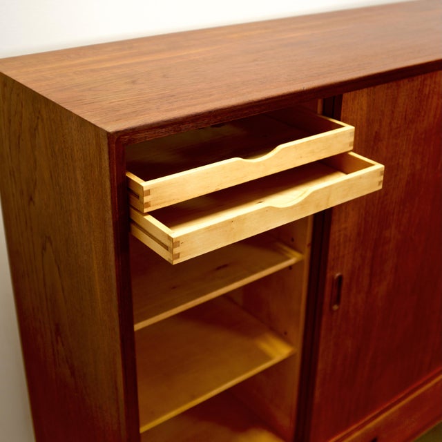 1950s Danish Teak Tall Sideboard / Highboard For Sale - Image 18 of 18