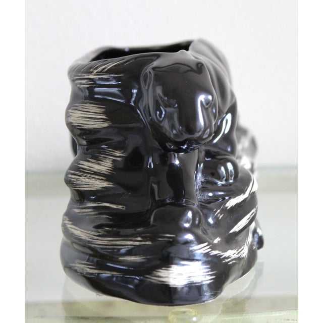 Vintage 1950s Mid-Century Modern Black Panther Ceramic Tv Lamp & Planter For Sale - Image 10 of 13