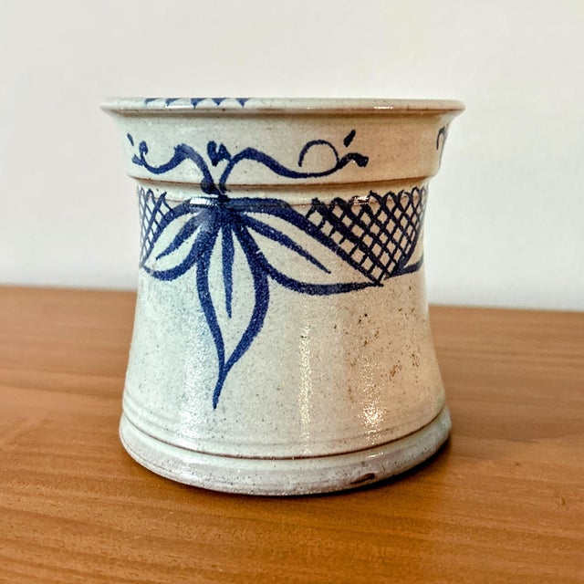 This rustic, hand thrown vintage terracotta pottery crock is the prettiest shade of salt glazed blue-gray. Handmade during...