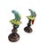 2000 - 2009 Pair of Italian Majolica Ceramic Parrot Sculptures on Pedestals For Sale - Image 5 of 12