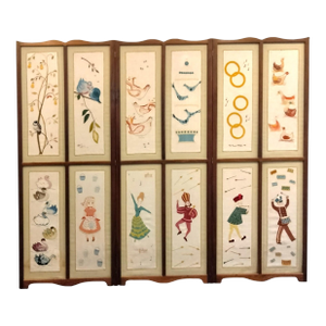 12 Days of Christmas Standing Floor Screen Handcrafted Vintage 1960s