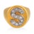 Contemporary Vintage Diamond 18k Two Tone Gold Signet "S" Ring, Size 4 For Sale - Image 3 of 7