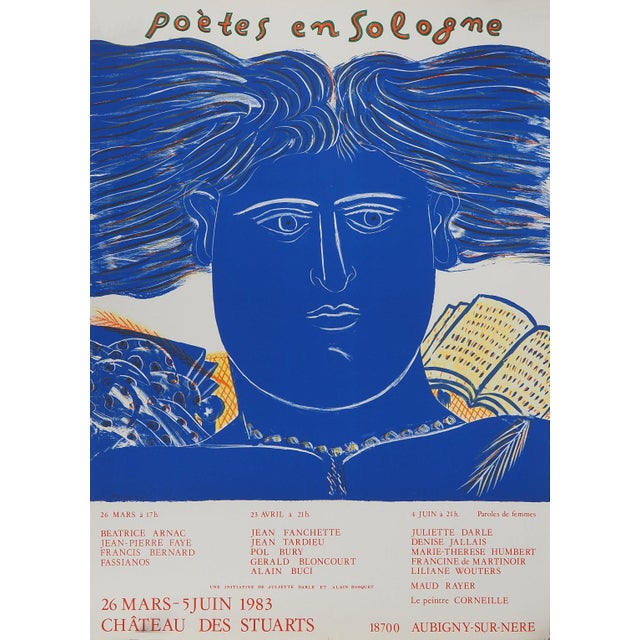 Poets in Sologne Original Signed Lithograph Poster by Alekos Fassianos For Sale - Image 9 of 9