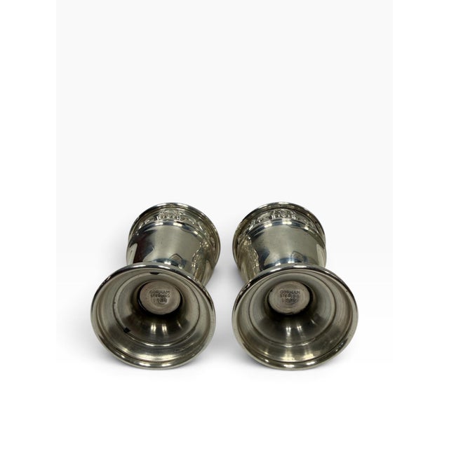 Antique Gorham "Strasbourg" Solid Sterling Silver Salt & Pepper Shakers - Pair For Sale In West Palm - Image 6 of 6