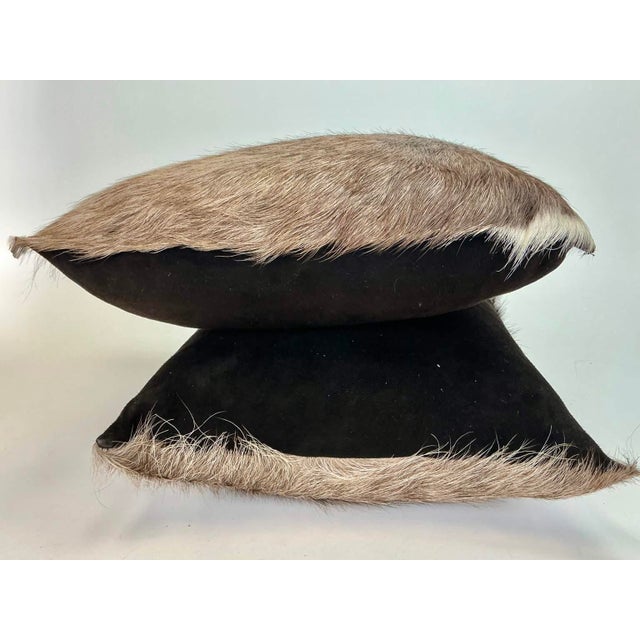 Modern Pair of Natural Hair-on-Hide Accent Pillows For Sale - Image 3 of 6